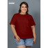 WOMENS PLUS T SHIRT-MAROON-DWP 50001 